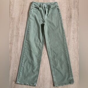 Old Navy Extra High-Rise Sky-Hi Wide-Leg Jeans – Olive Green